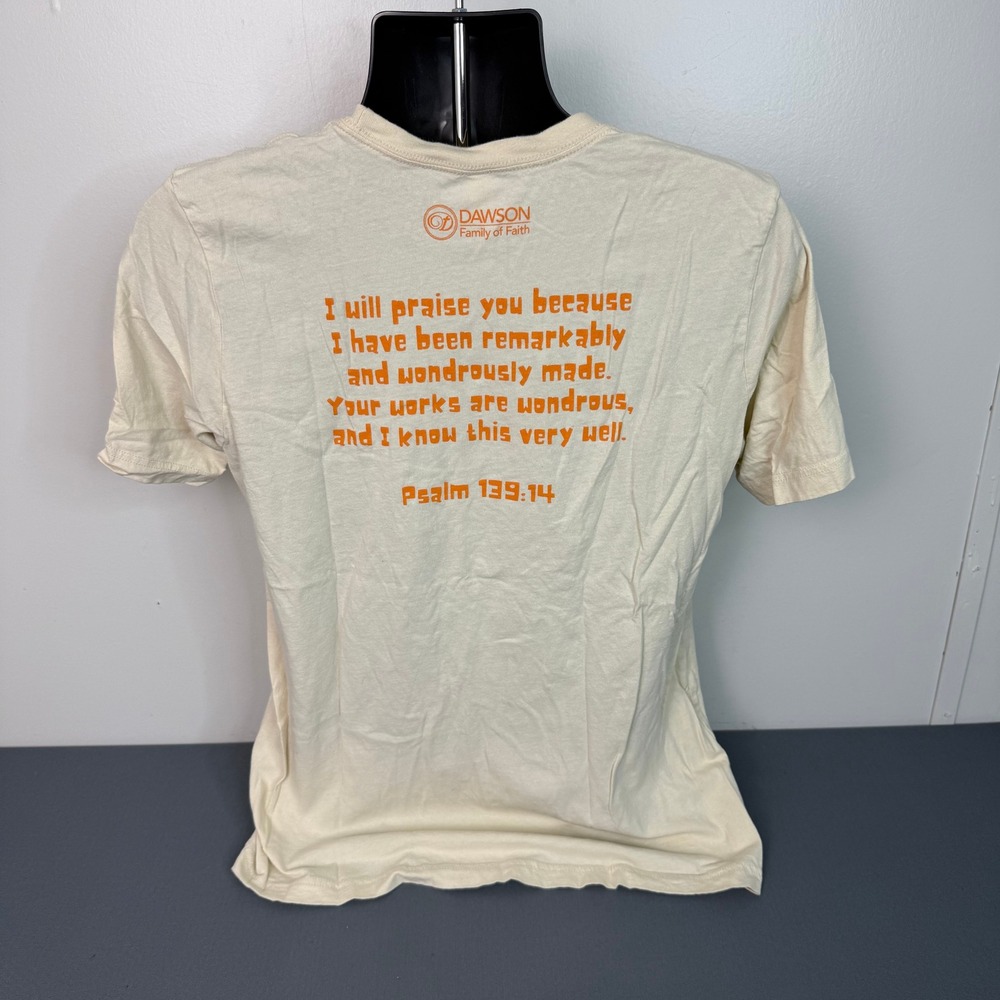 Bella Canvas T-Shirt Mens L Wondrously Made Psalm 139:14 Atom Graphic Cream Tee - Picture 6 of 6